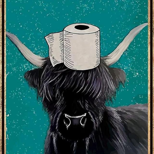 Funny Cow Bathroom Wall Decor Sign - Your Butt Napkins My Lord - Vintage Metal Tin Sign for Novelty Girls Room Bedroom Toilet or Bathroom Wall Art Poster Pet Lovers Club Gift