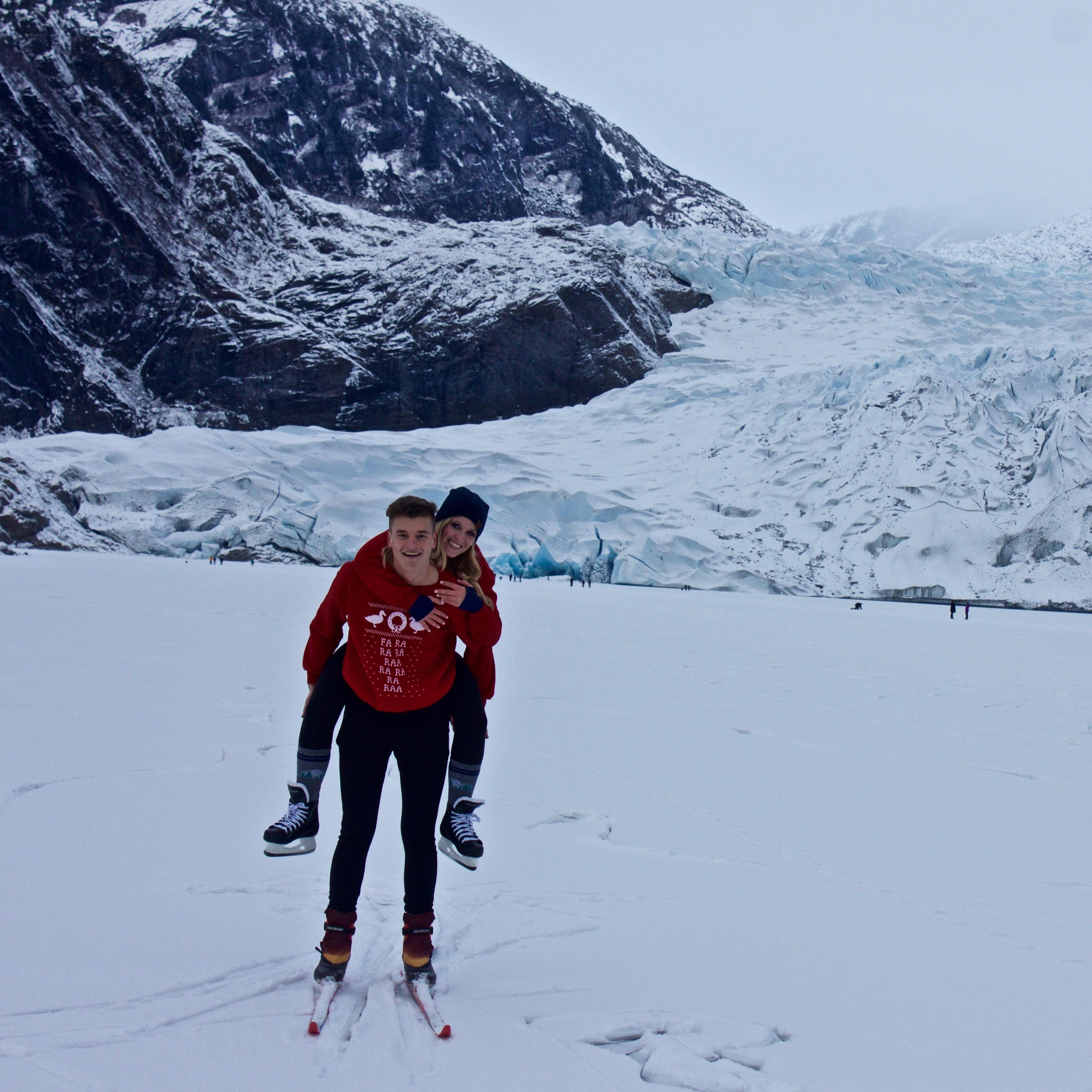 Pre-Thanksgiving skate/ski at Mendenhall Glacier