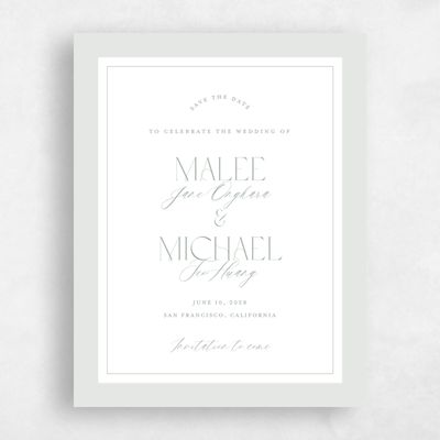 Sage, Green Wedding Save the Date - Seren Portrait