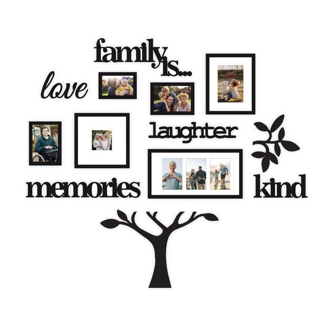 WallVerbs™ 13-Piece Family Is Tree Picture Frames in Black