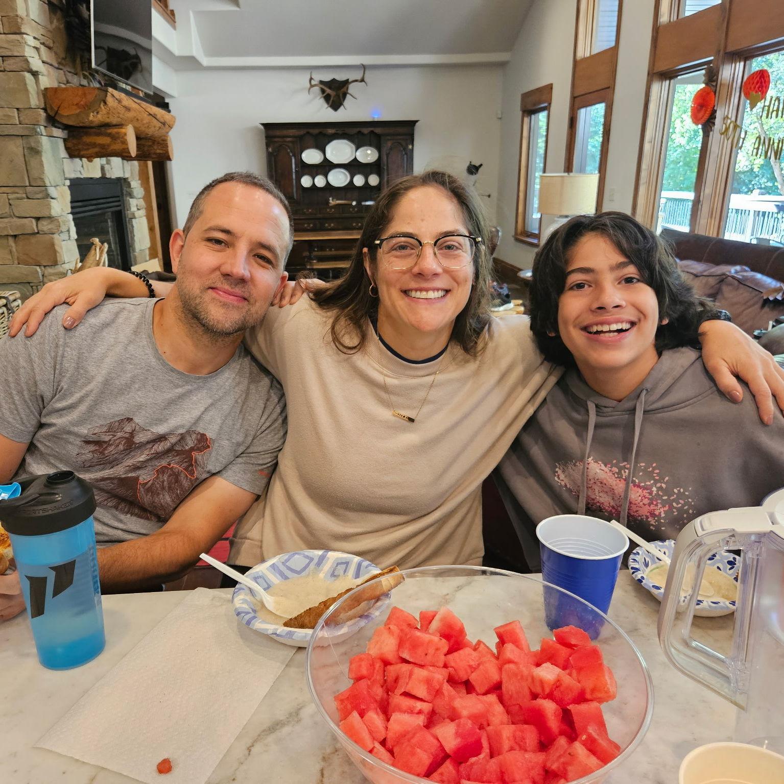 Breakfast time at Jordan's parent's 50th wedding anniversary celebration.