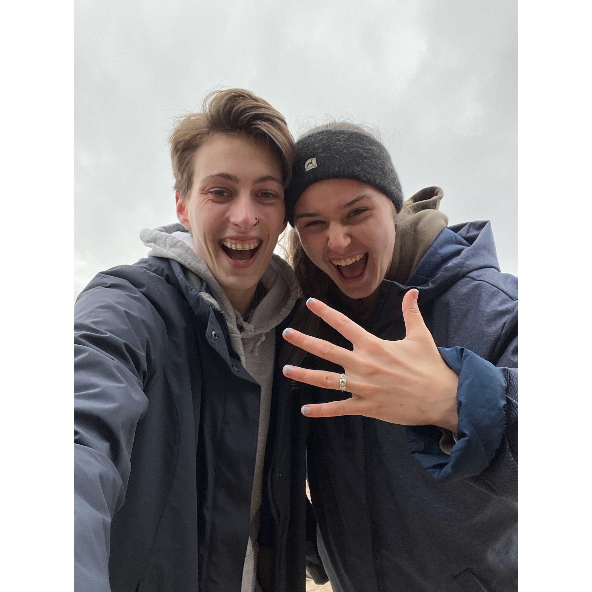 This was the first picture we took after getting engaged!