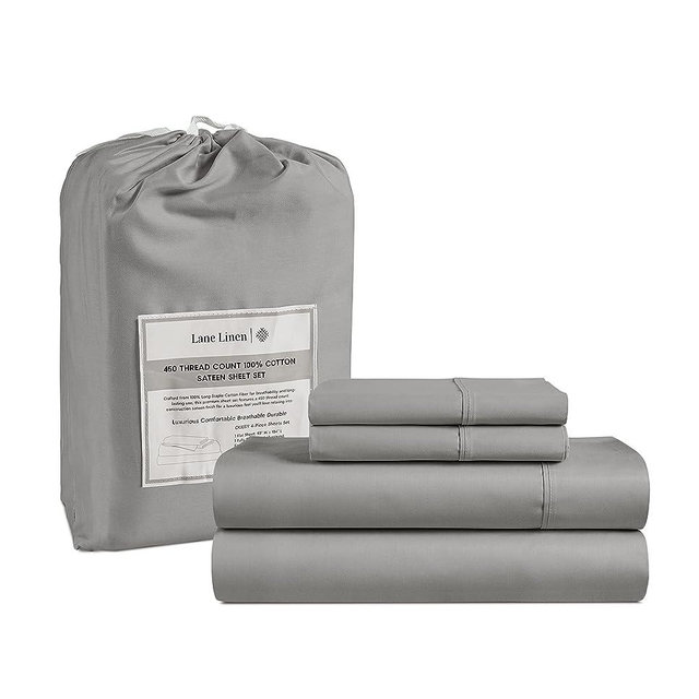 LANE LINEN King Size Sheets Set - 4 Pc King Bed Sheets, 450 Thread Count 100% Cotton King Sheet Set, King Sheets Cooling, Breathable King Size Bed Sheets, Deep Pocket King Sheets - Paloma
