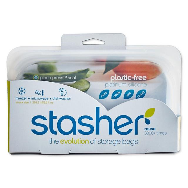 Stasher Reusable 9.9 oz. Silicone Food Storage Bag in Clear