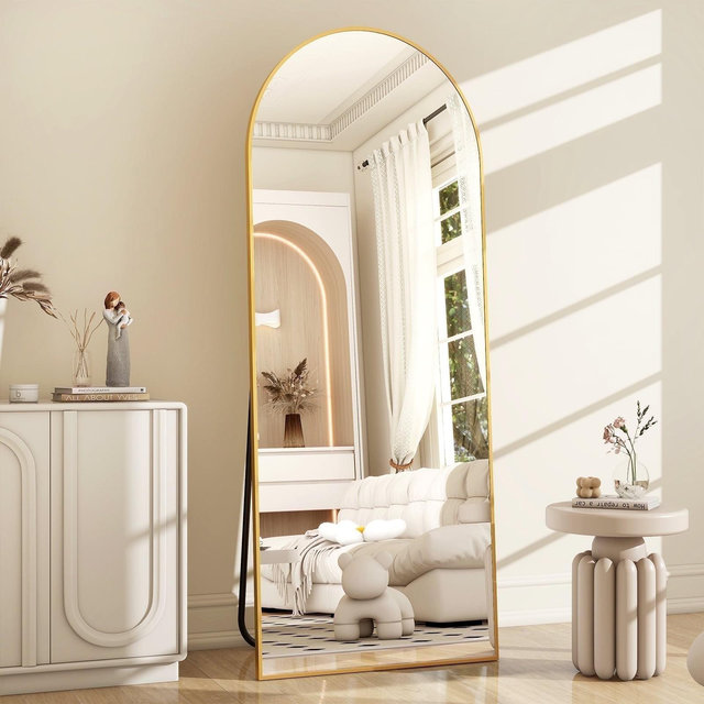 BEAUTYPEAK Full Length Mirror Floor Mirror Arched Standing Full Body Floor Mirror
