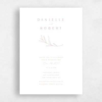 Dusty Rose, Pink Wedding Invitation - Avila Classic Letterpress