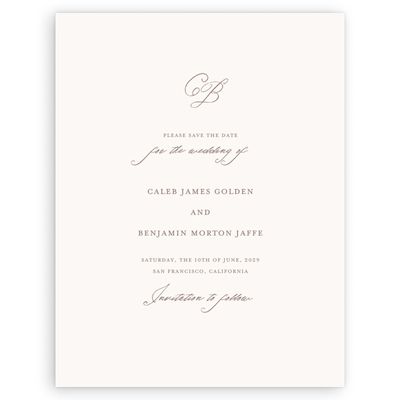 Beige Wedding Digital Save the Date - Imarige Portrait
