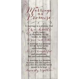 Dexsa - A Marriage Is A Promise 6 x 9 Wood Plank Look Wall Art Plaque