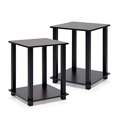 Furinno Simplistic End Table, Espresso/Black