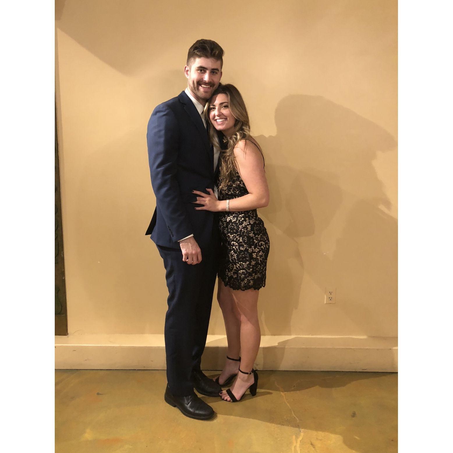 Our first picture together, taken at Barrett's fraternity Semi-Formal in 2018