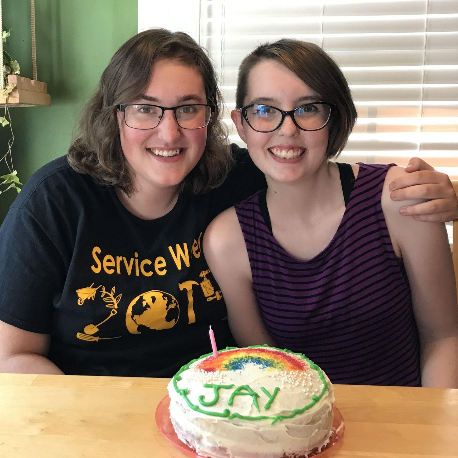 Celebrating Jay's 17th birthday with a cake clearly decorated by Lake. July 2020.