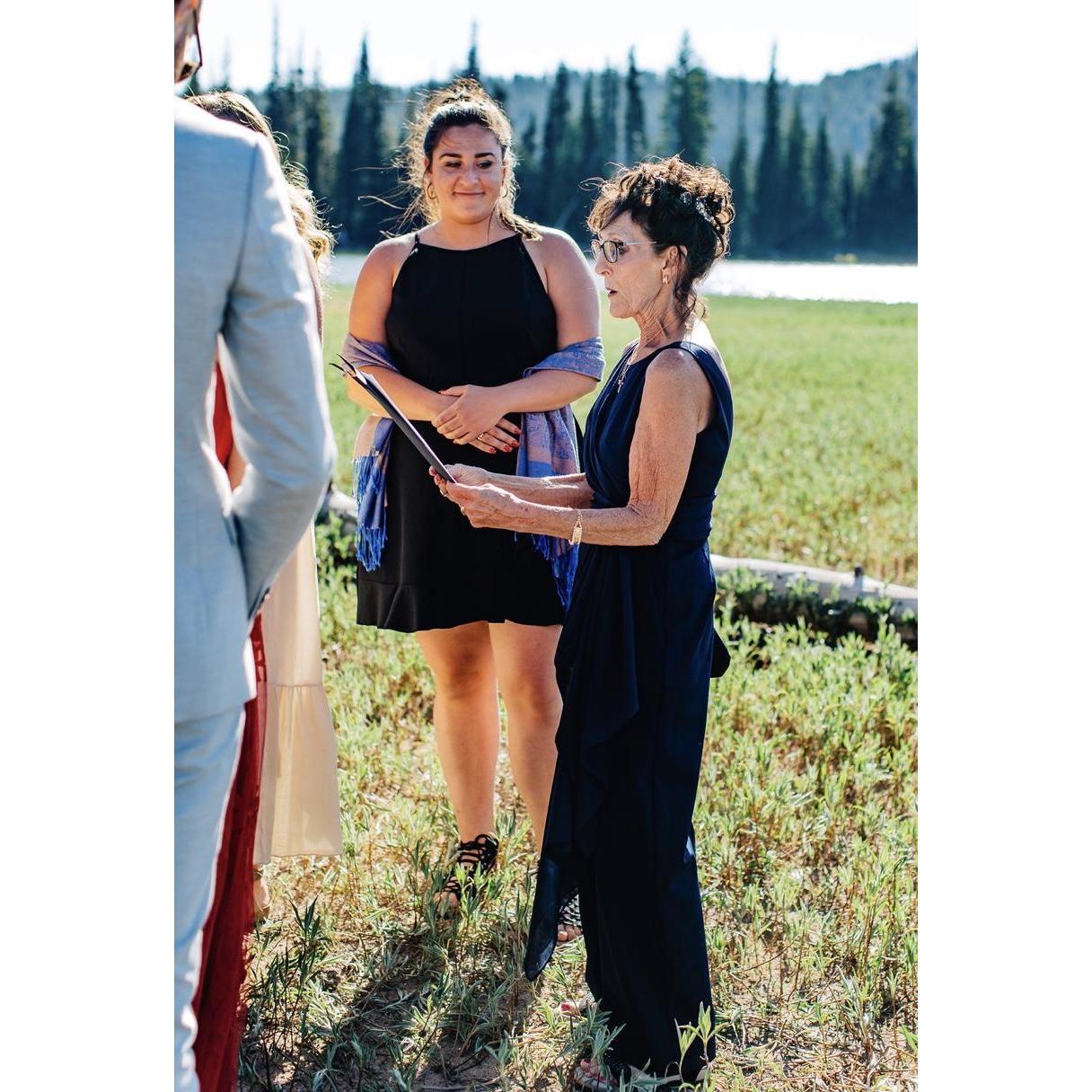 Sara's mom, Colleen, reading the opening statement during the ceremony.