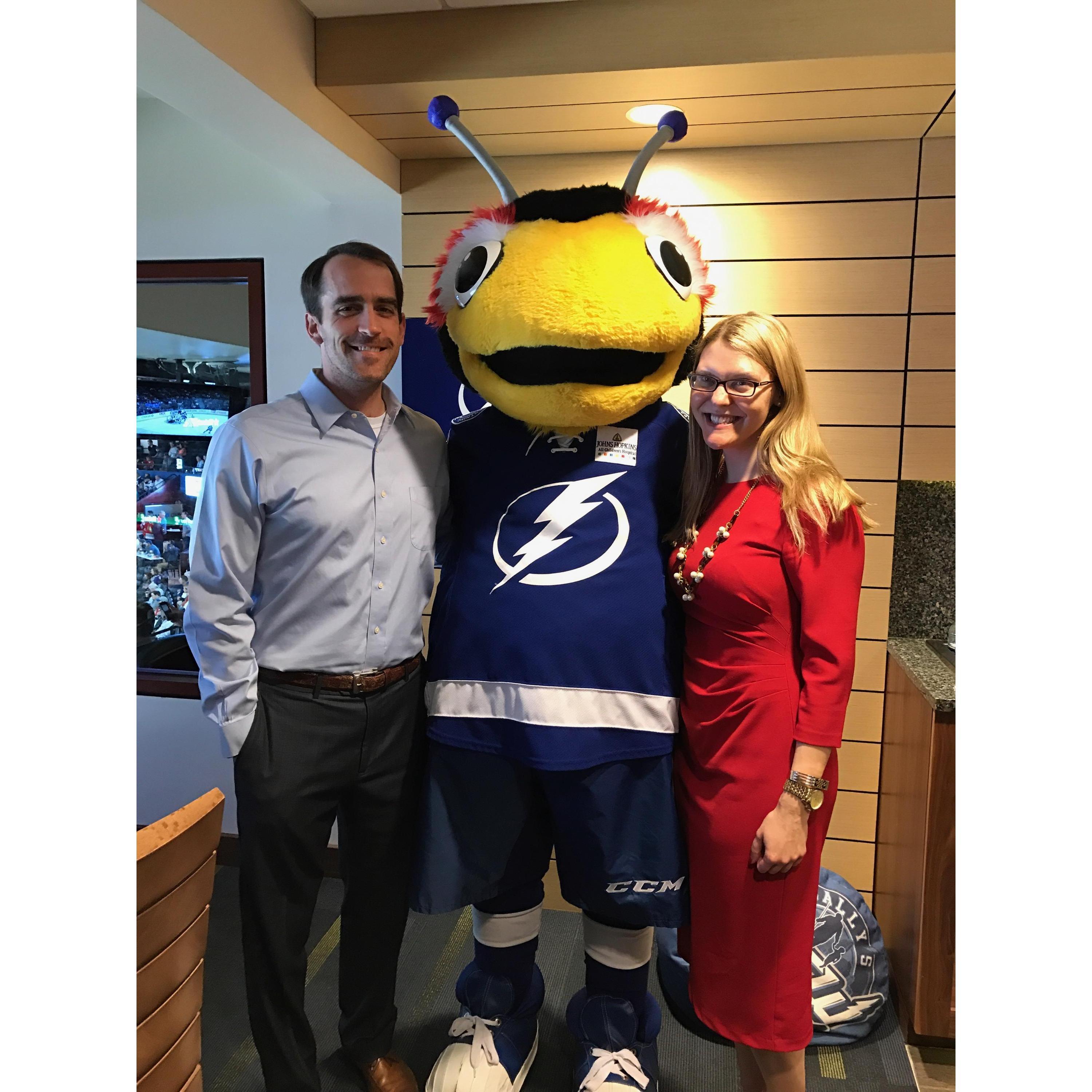 No Tampa couple album would be complete without our favorite mascot, Ze Thunder Bee! No sports jail for us, however. Stanley finally got his tan!