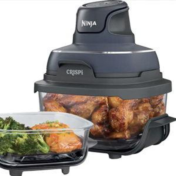 Ninja - Crispi 4-in-1 Portable Glass Air Fryer Cooking System - Gray