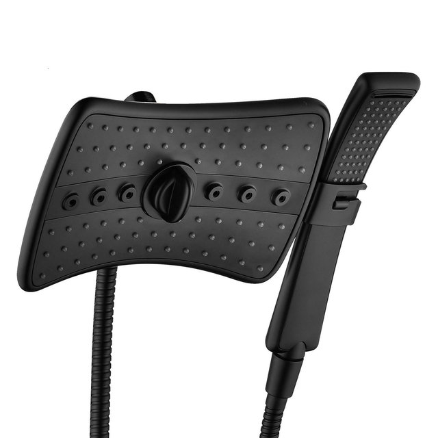 Bright Showers Dual Shower Head Set with 60" Hose and Handheld Rain Spray, Matte Black
