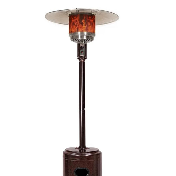 Amazon Basics 46,000 BTU Outdoor Propane Patio Heater with Wheels, Commercial & Residential, Havana Bronze, with Water Tank, 32.1 x 32.1 x 91.3 inches (LxWxH)