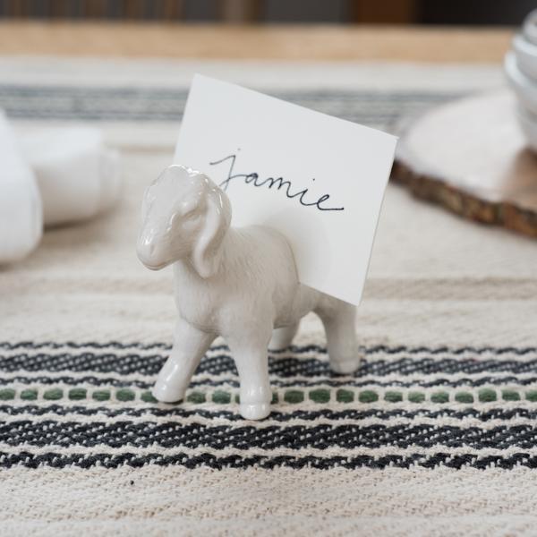 Stoneware Goat Card Holder