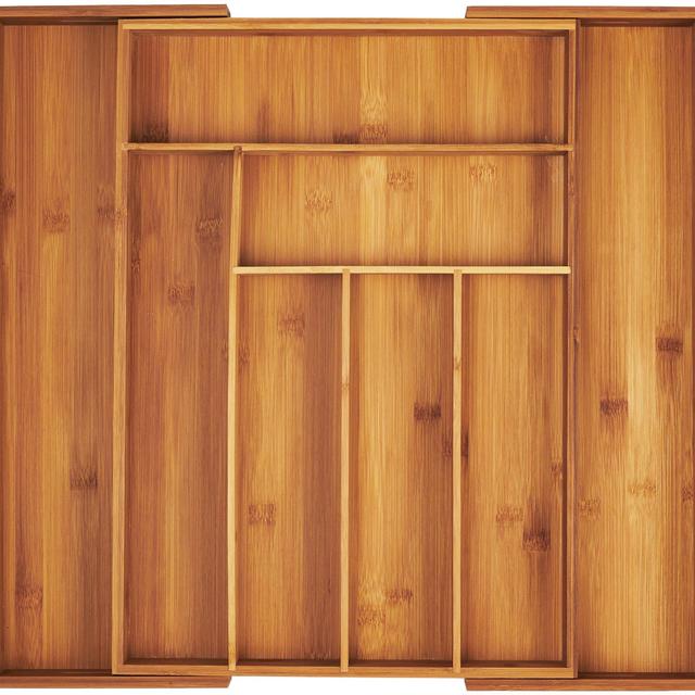 Bamboo Expandable Kitchen Utensils Drawer Organizer