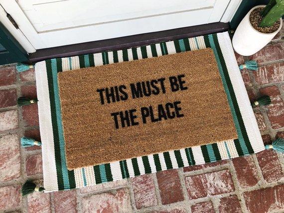 This Must Be The Place - Doormat - Doormats - Welcome Mat - Custom Doormat - Personalized Gifts - Shop Josie B