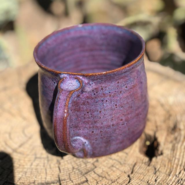 16-20oz. Purple mug cup handmade pottery