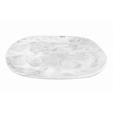 SWIRL RESIN ORGANIC PLATTER | WHITE | LARGE