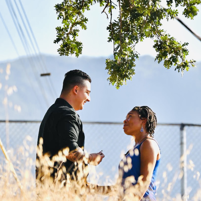 Jocelynn cries as she takes it all in.
Josh's knees start to hurt and he asks, "Is that a yes?"