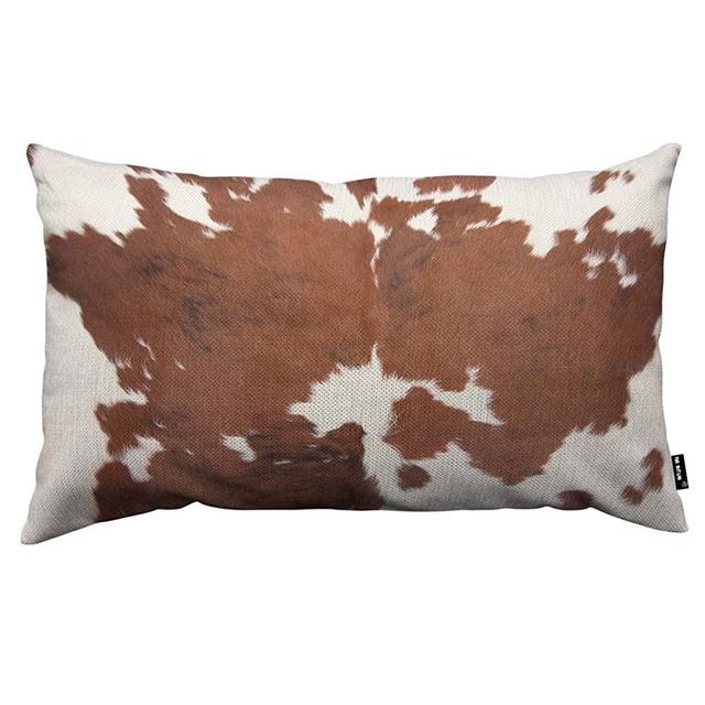 TKS MITLAN Brown Cowhide Throw Pillow Case Cushion Cover for Use As A Background in Full Frame Linen Couch Bed Sofa Car Waist Cushion Cover 12 x 20 inch