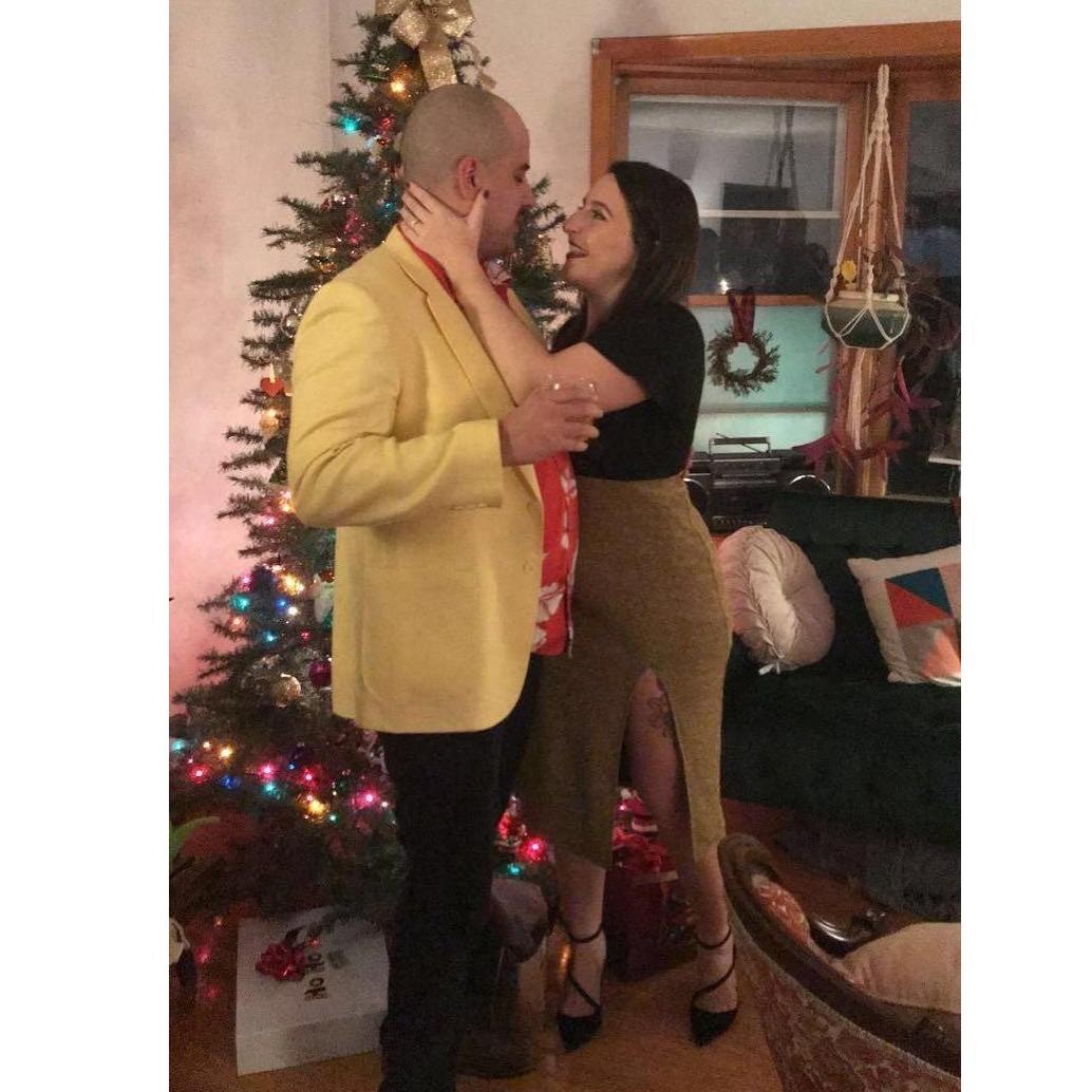 Lancaster, 2021 -- New Year's Eve. Christian asked, Lydia said "I mean, yeah!". Not pictured: a room full of our friends cheering and clapping.