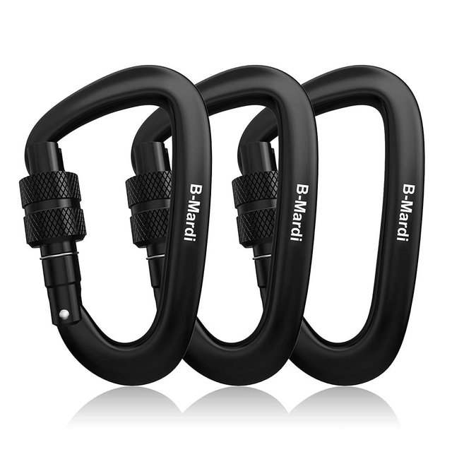 B-Mardi Carabiner Clips Heavy Duty 12kN (2697 lbs)-Lightweight Locking Carabiners for Camping, Hiking, Hammock, Dog Leash Harness, Outdoor and Gym etc, Keychains& Utility