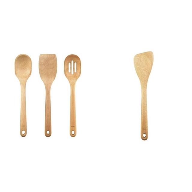 OXO Good Grips 3- Piece Wooden Utensil Set & Saute Paddle, 1-Pack, Brown