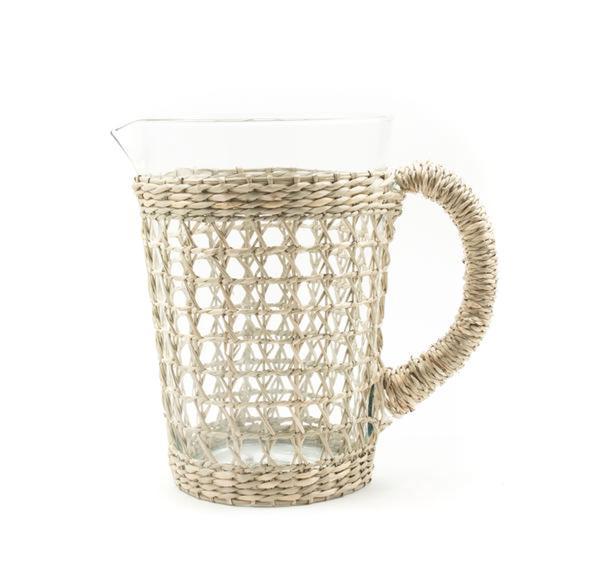 Seagrass Cage Pitcher With Handle