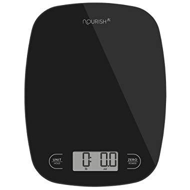 Digital Kitchen Scale Digital Weight Grams and Ounces (Black) by Greater Goods