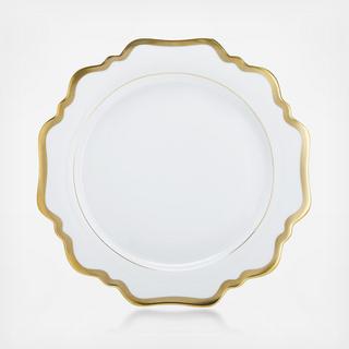 Antique Dinner Plate with Gold Rim