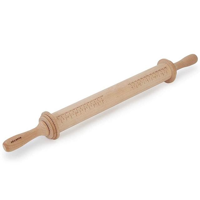 Wood Rolling Pin for Baking, Kitchen Pastry Dough Roller with Thickness Guide Rings for Pizza, Pasta, Pie Crust, Cookies, Perfect Gifts for Home Bakers