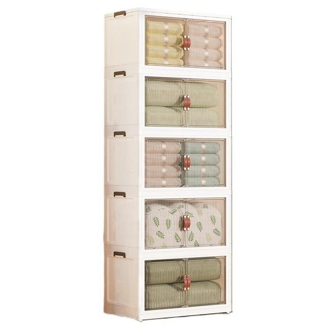 Plastic storage bins with lids,Stackable Storage Bins With Wheels,closet organizers and storage,5-Tier containers for organizing,Organizer for Bedroom Living Room Kitchen Study Office, Durable Folding Storage Boxes,Capacity 80 QT. per tier