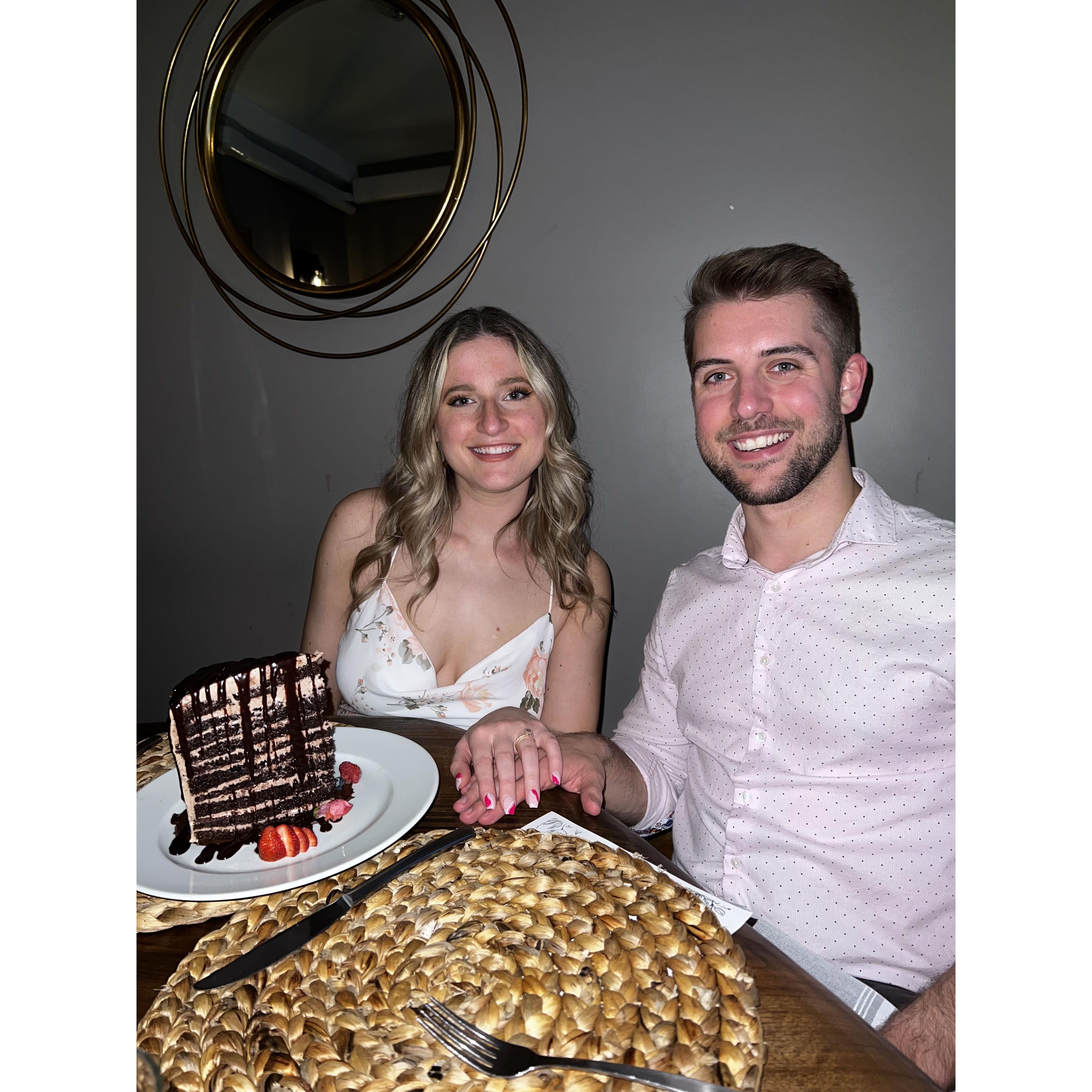 Big cake to celebrate getting engaged!