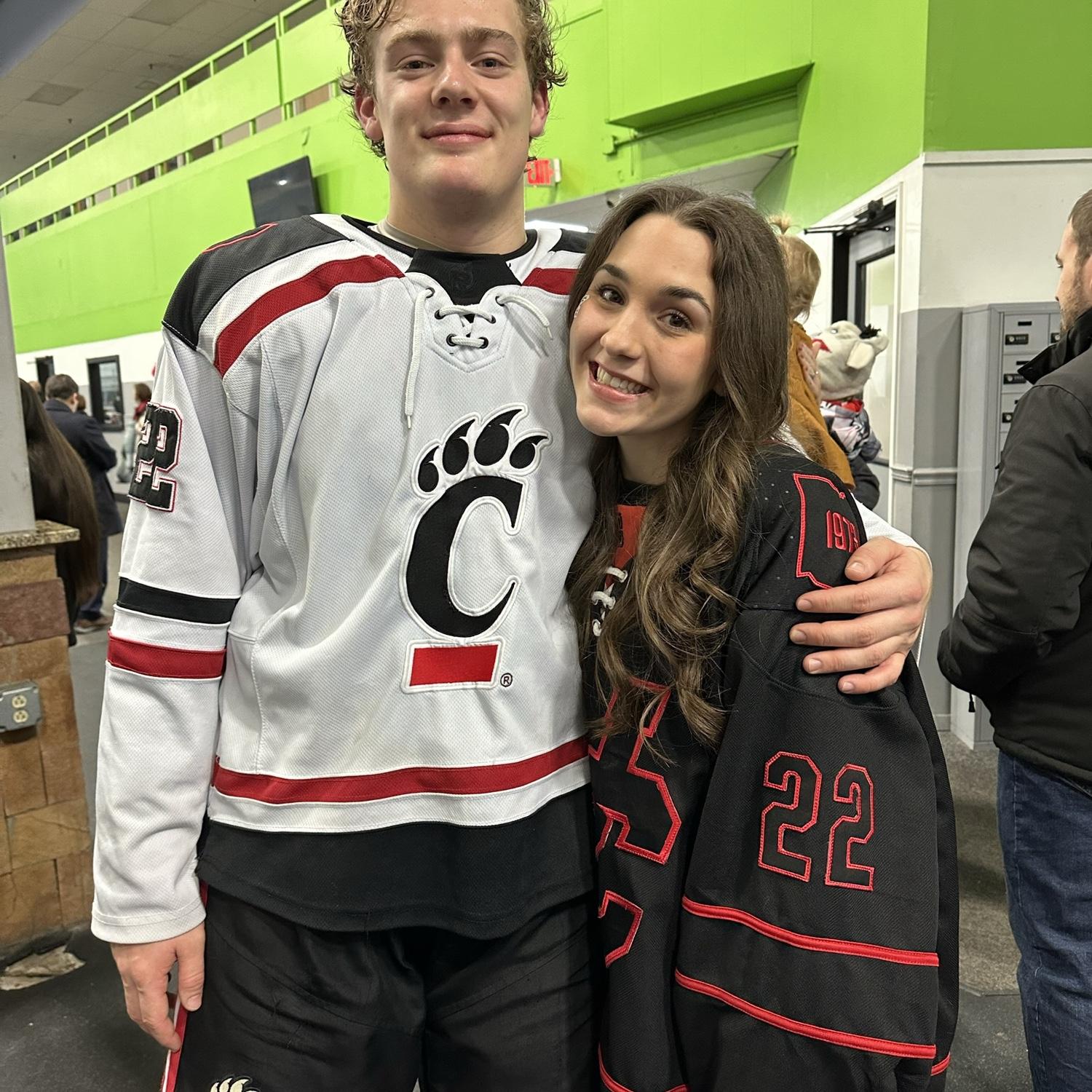 Dannys senior night and last hockey game as a Bearcat. Go cats and as always go Danny Beebe!