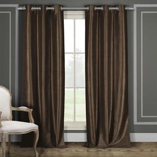 Faux Silk Blackout Curtain Panel, Set of 2