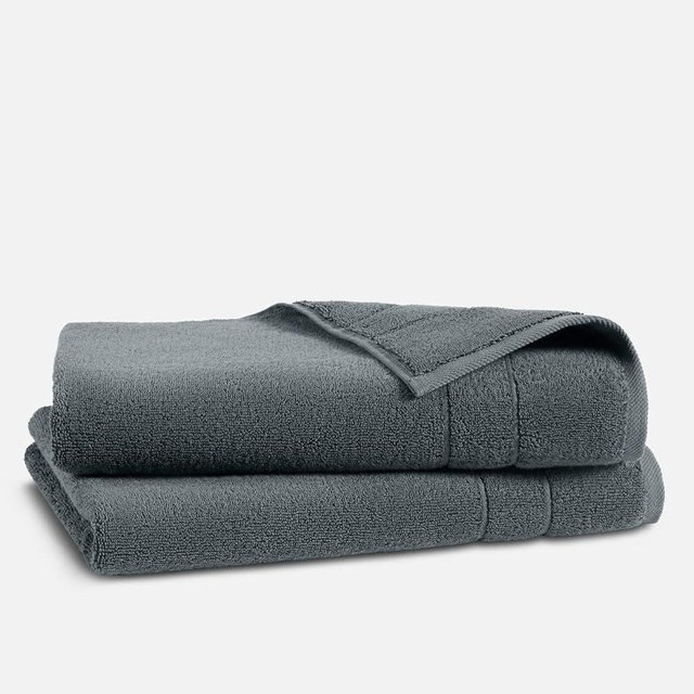 Brooklinen Super-Plush Turkish Cotton Hand Towels - Set of 2, Slate Grey, 100% Cotton | Best Luxury Spa Towels