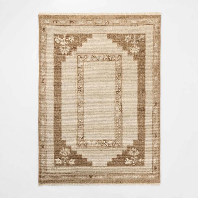 5'x7' Hand Knotted Wool Area Rug Brown/Cream - Threshold™ designed with Studio McGee