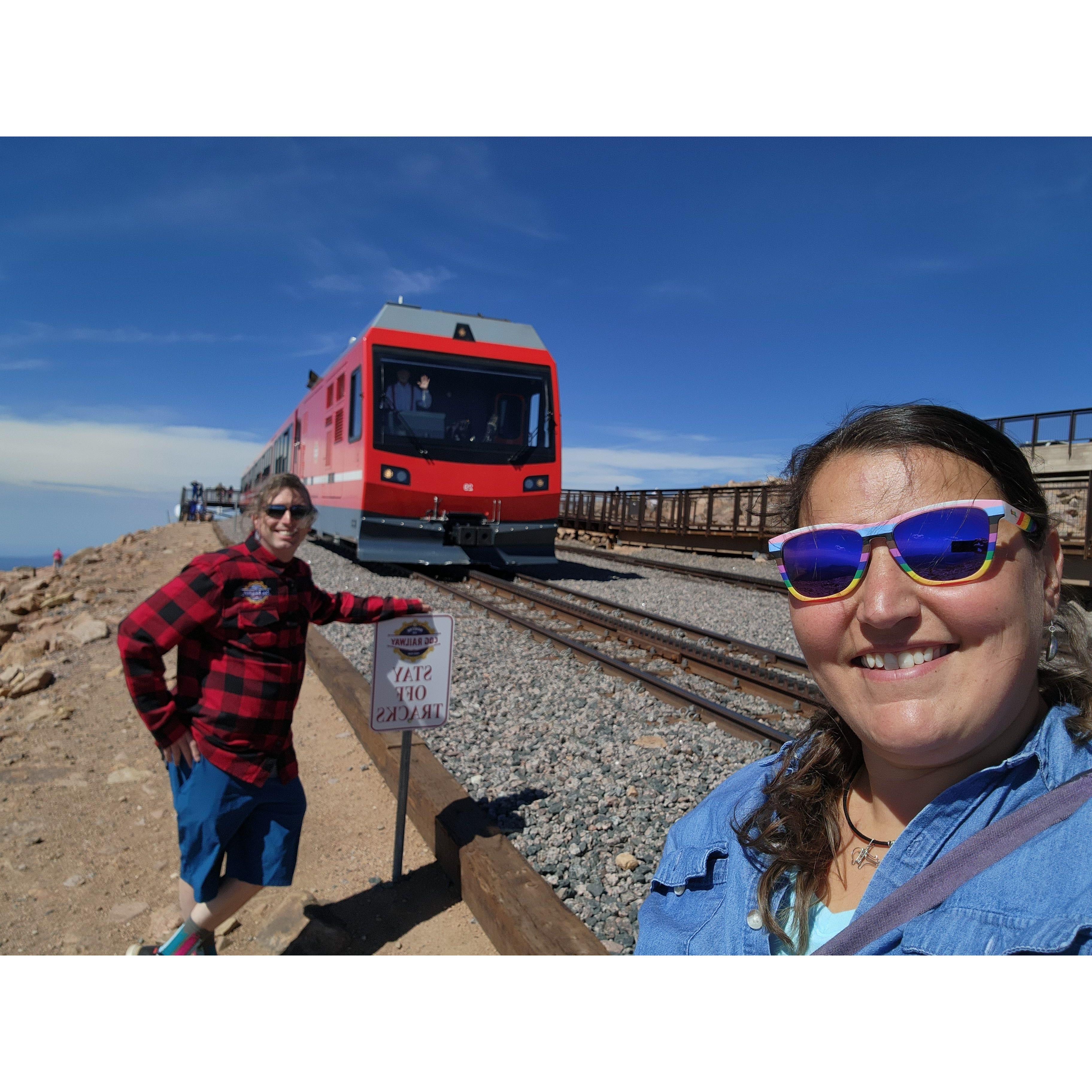 Took this Cog Railway train up to Pike's Peak