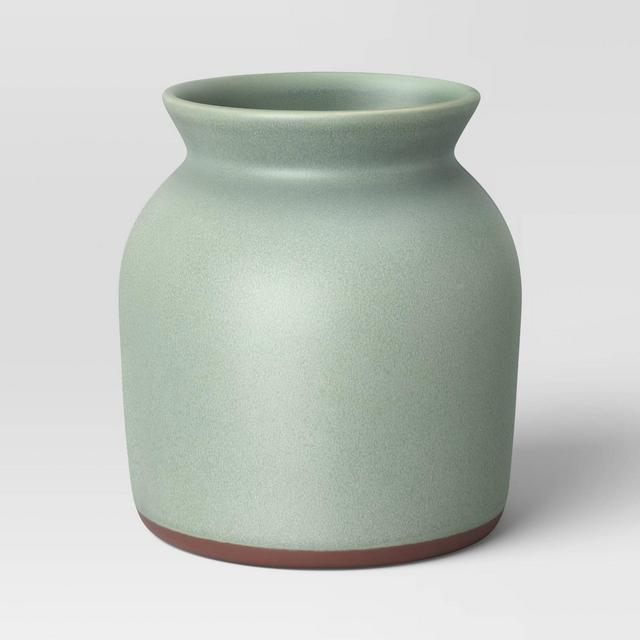5" x 5.5" Small Ceramic Vase Single Reactive Glaze Green - Threshold™
