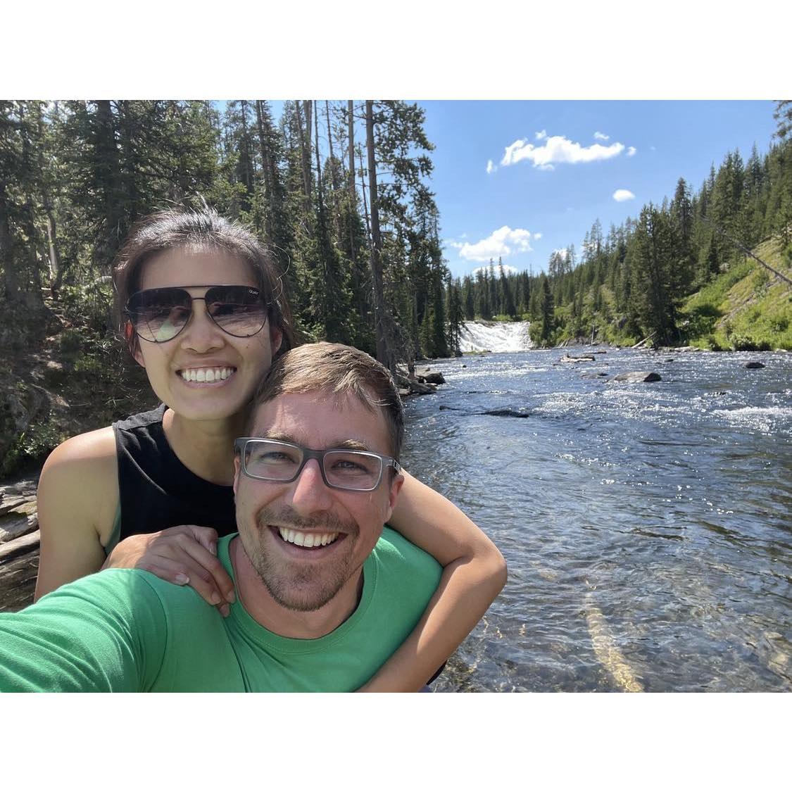 First baby waterfall we spotted in Yellowstone!
