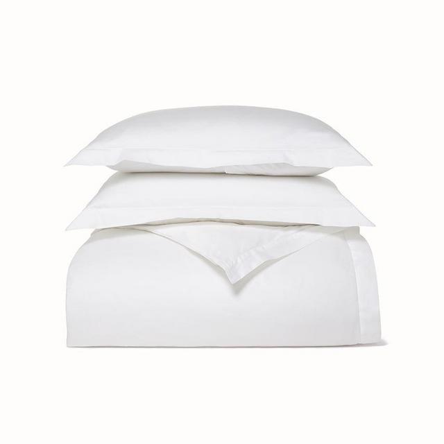 Signature Hemmed Duvet Set - White/Queen