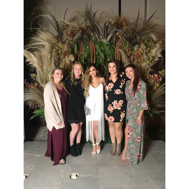 Sophie, Jodie, Kalynn, Kaitlynn, and Lauren Posing for a photo at the engagement party