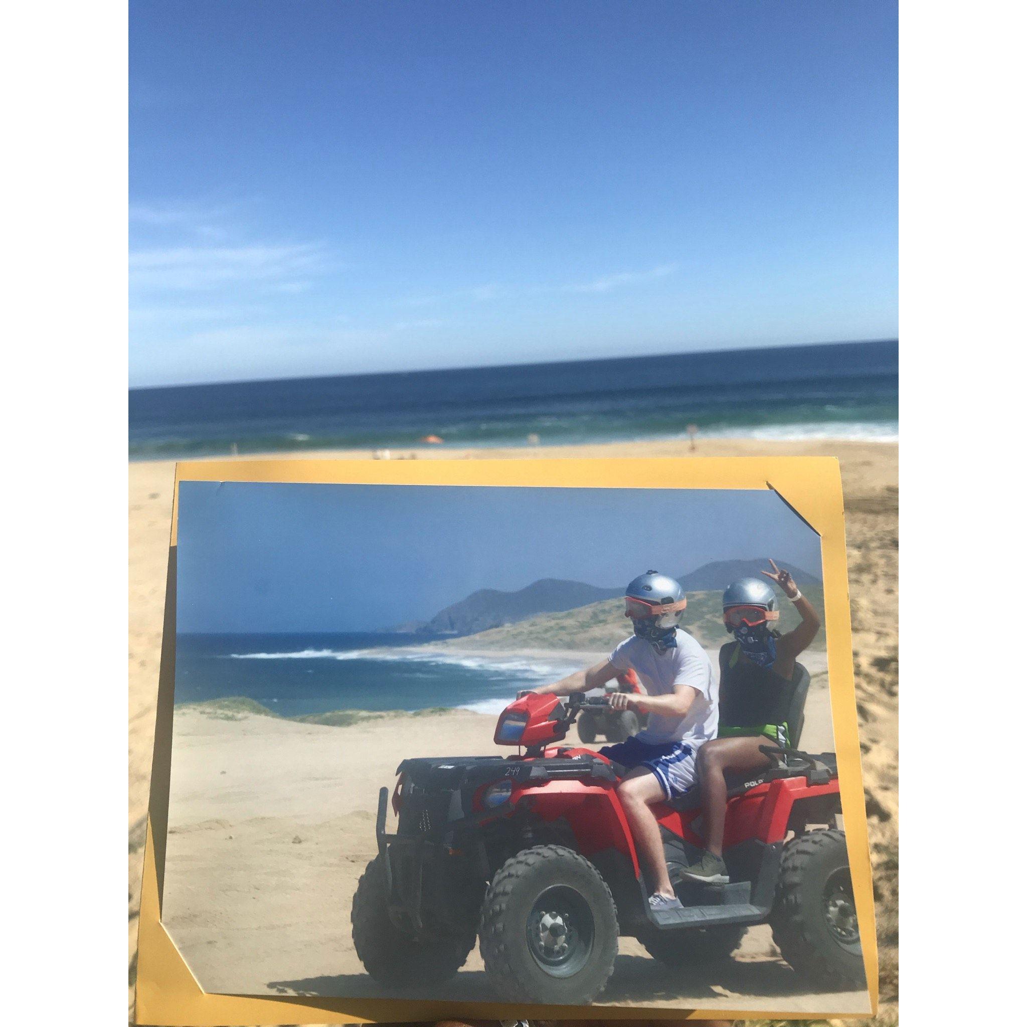 Kellie almost crashed driving her own ATV, so J.B. had to drive her around.