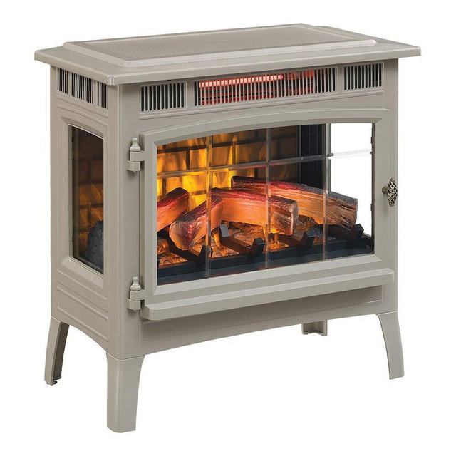 Duraflame 3D Infrared Electric Fireplace Stove with Remote Control - Portable Indoor Space Heater - DFI-5010 (French Grey)