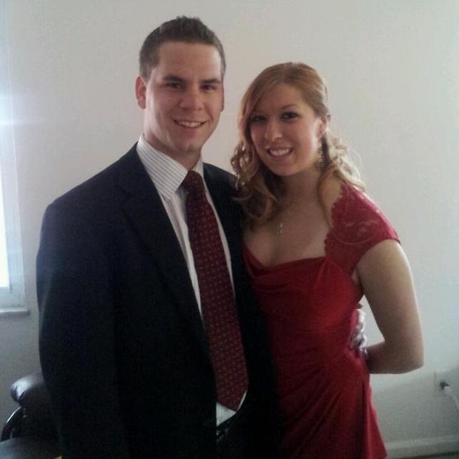 In one of my favorite dresses. We clean up nice!