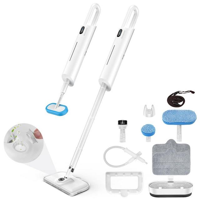 Steam Mop All-in-one for Floor Cleaning, MultiPurpose Steam Cleaner for Home with 13 Accessories, Detachable Handheld Floor Steamer with Scent Container and strap for Hardwood,Tiles,Cloths and Carpet