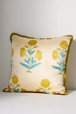 Silk Mix Print Floral Pillow